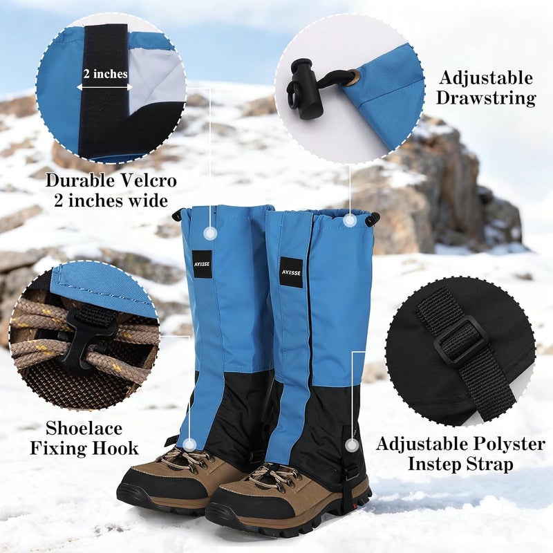 yuuzue Waterproof Adjustable Hiking Gaiters for Men and Women, Snow Boots-Gaiters for Hiking in Hunting Sand Mud Mountain Climbing Snowshoeing - Image 3